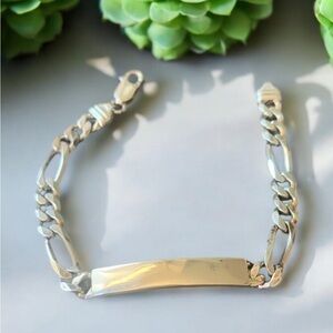 Italian Silver ID Bracelet 7”